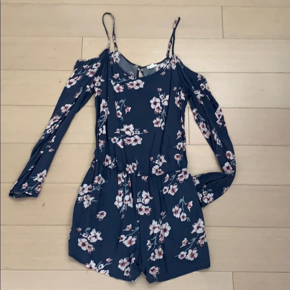 Blue floral romper